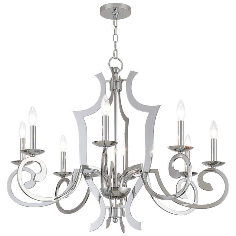 Image 6 Aldrich 32 1/2" Wide Polished Nickel 8-Light Chandelier more views