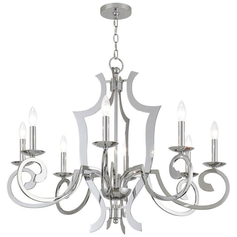 Image 6 Aldrich 32 1/2 inch Wide Polished Nickel 8-Light Chandelier more views