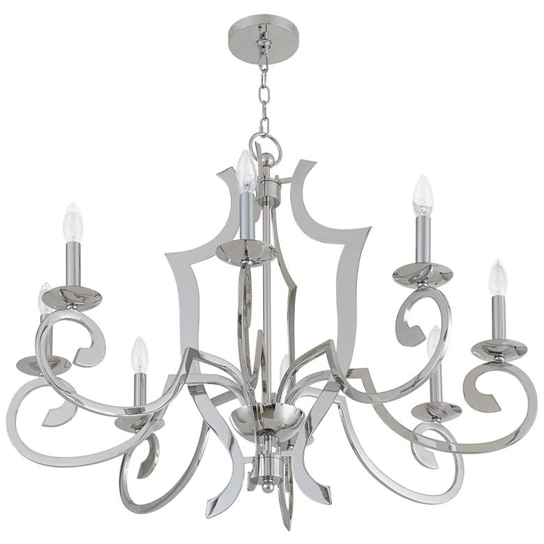 Image 7 Aldrich 32 1/2" Wide Polished Nickel 8-Light Chandelier more views