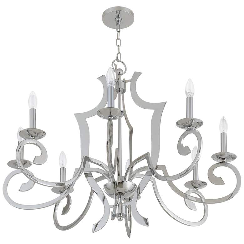 Image 7 Aldrich 32 1/2 inch Wide Polished Nickel 8-Light Chandelier more views