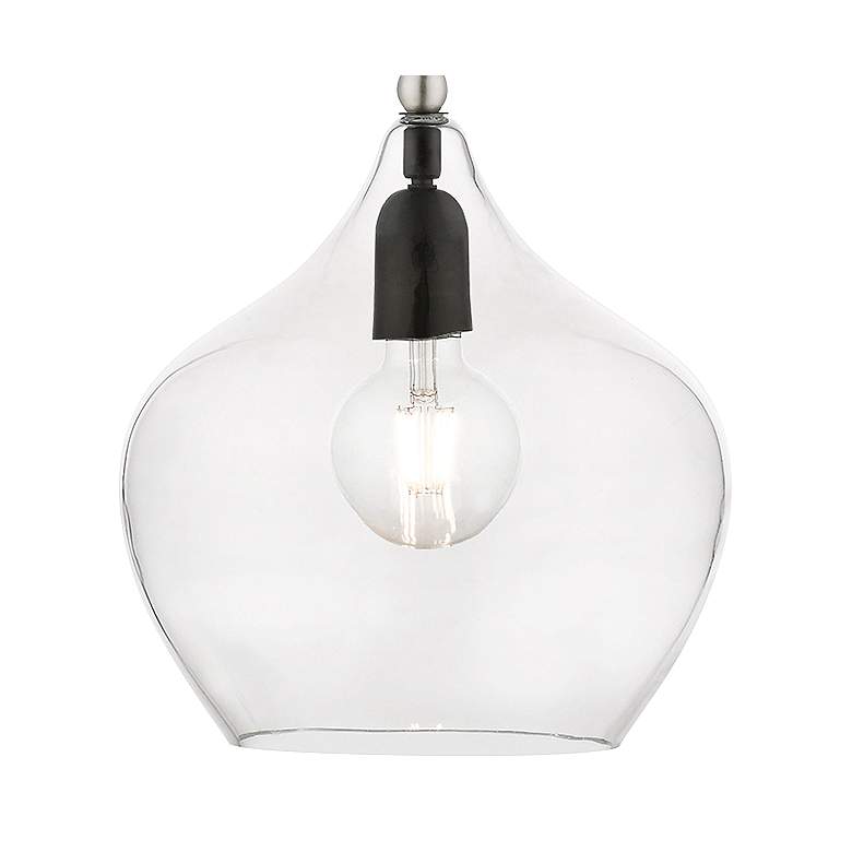 Image 3 Aldrich 9 3/4" Wide Black Mini Pendant with Clear Glass more views