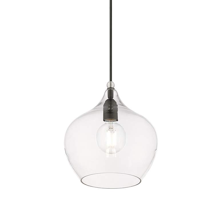 Image 6 Aldrich 9 3/4" Wide Black Mini Pendant with Clear Glass more views