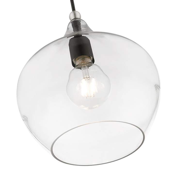 Image 7 Aldrich 9 3/4" Wide Black Mini Pendant with Clear Glass more views