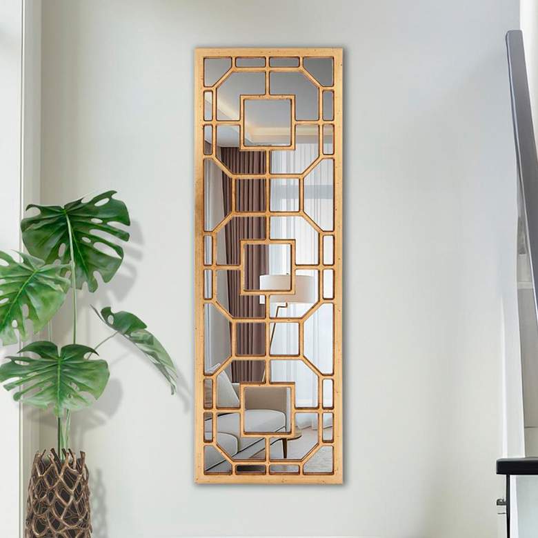 Image 1 Aldrich Antique Gold 15 3/4" x 46 1/2" Wall Mirror
