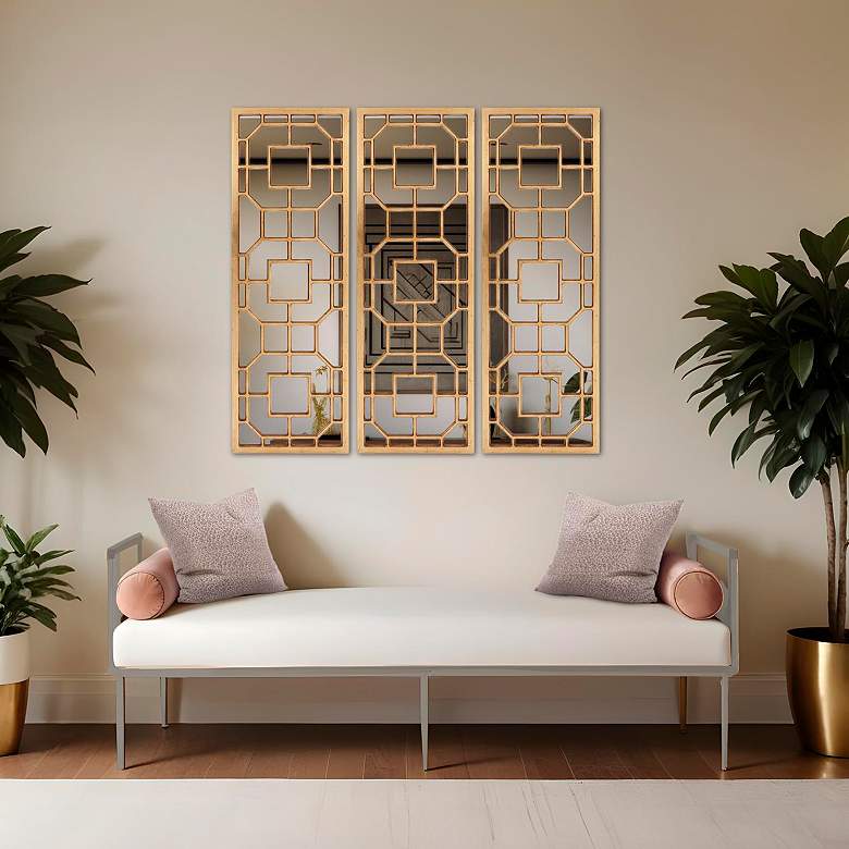 Image 3 Aldrich Antique Gold 15 3/4" x 46 1/2" Wall Mirror more views