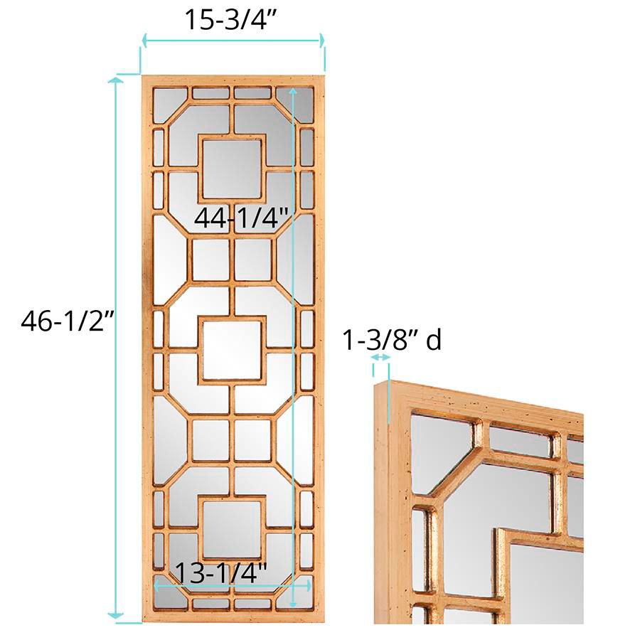 Aldrich Antique Gold 15 3/4" x 46 1/2" Wall Mirror