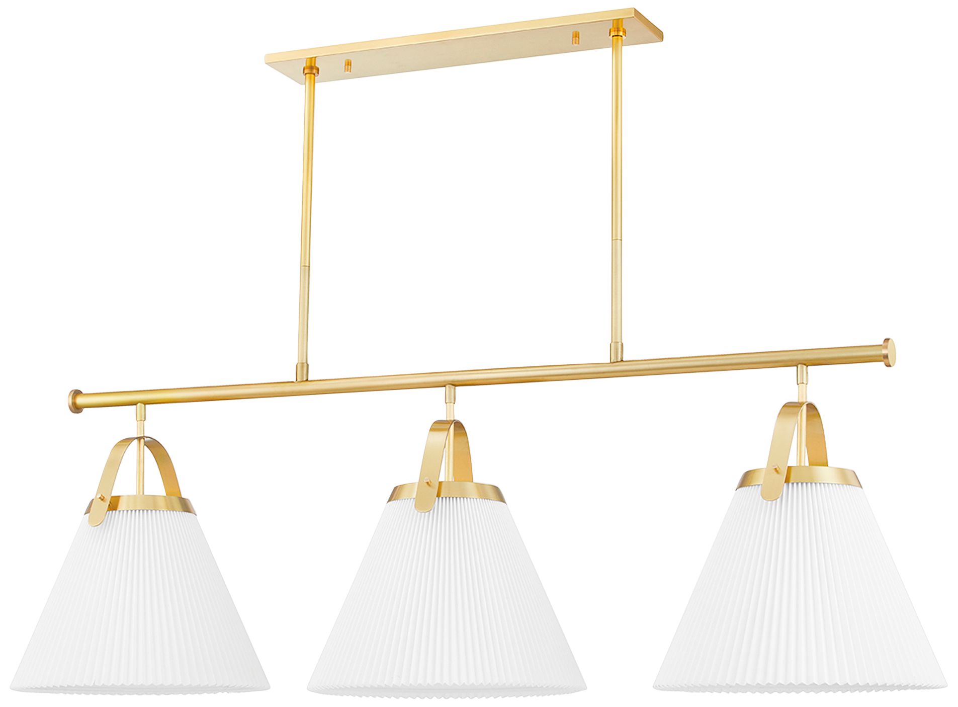 Aldridge 58" Wide Aged Brass 3-Light Island Chandelier