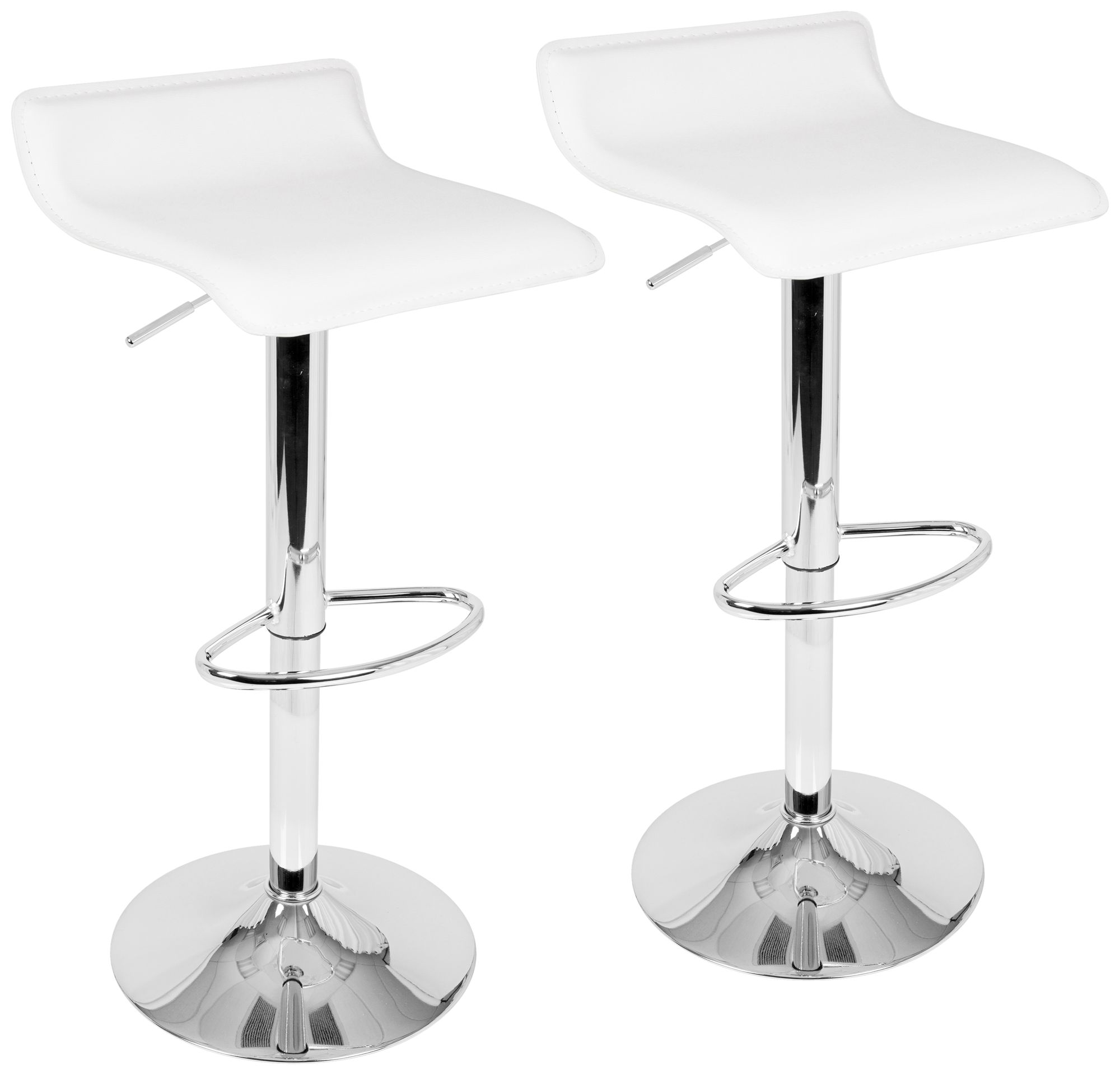 white and silver barstools