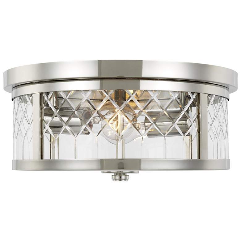 Image 2 Alec 13" Wide Polished Nickel 2-Light Ceiling Light