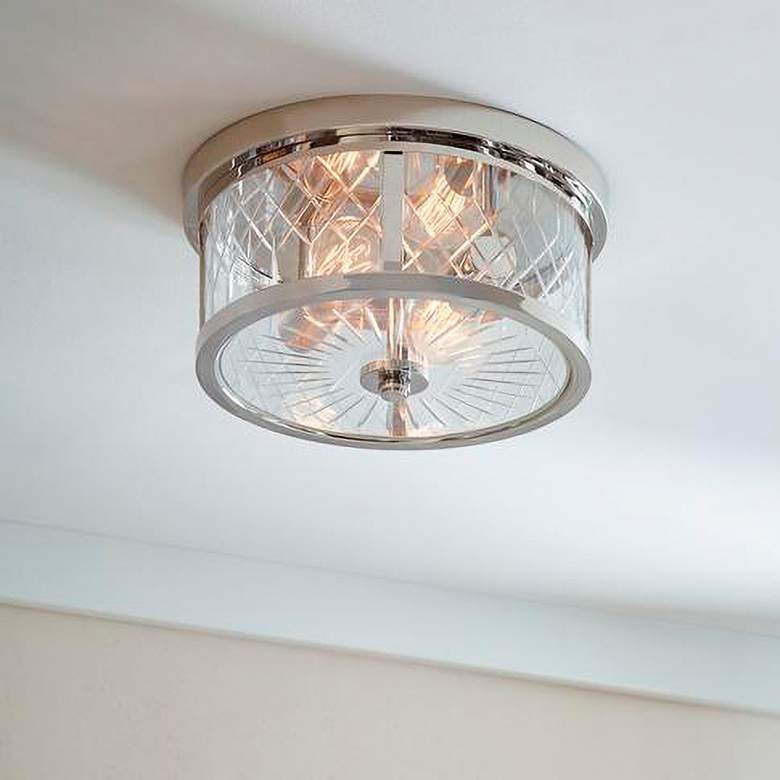 Image 1 Alec 13" Wide Polished Nickel 2-Light Ceiling Light