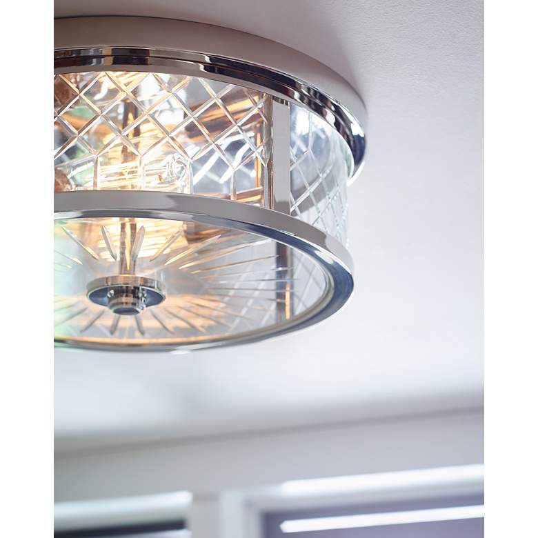 Image 4 Alec 13" Wide Polished Nickel 2-Light Ceiling Light more views