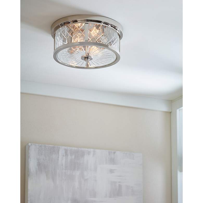 Image 5 Alec 13" Wide Polished Nickel 2-Light Ceiling Light more views