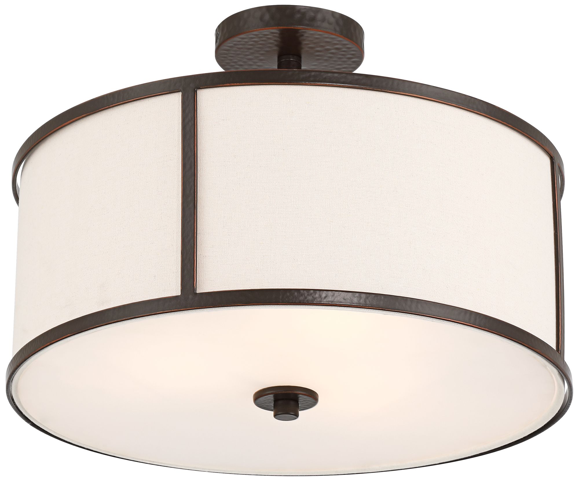 Alec 18" Wide Hammered Bronze Rustic Modern Ceiling Light in scene
