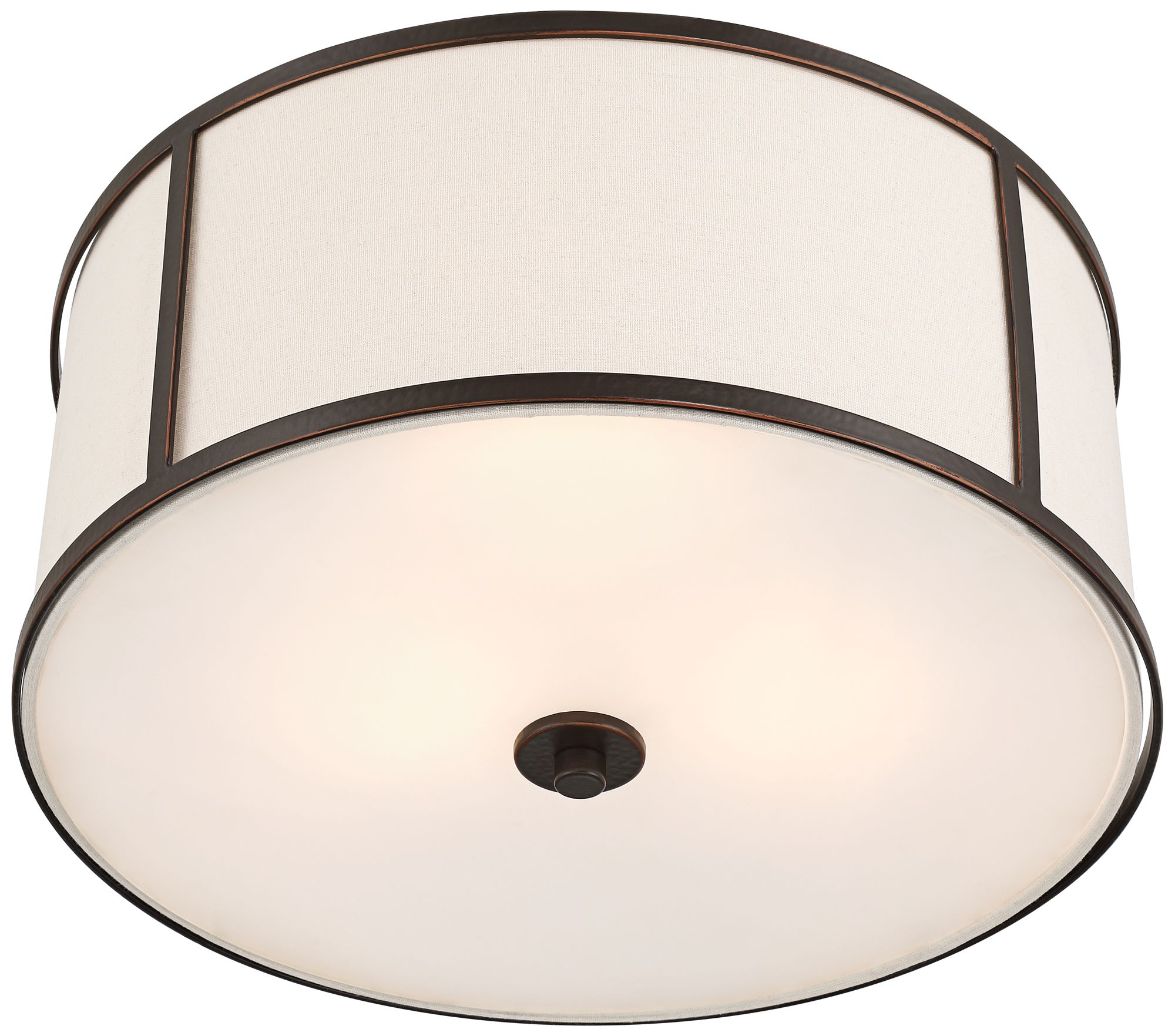 Alec 18" Wide Hammered Bronze Rustic Modern Ceiling Light in scene
