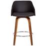 2_Alec 26 in. Swivel Barstool in Chrome Finish with Brown Faux Leather more views