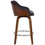 Thumbnail3 of Alec 26 in. Swivel Barstool in Chrome Finish with Brown Faux Leather more views