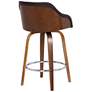 4_Alec 26 in. Swivel Barstool in Chrome Finish with Brown Faux Leather more views