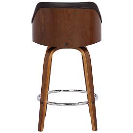 Image5 of Alec 26 in. Swivel Barstool in Chrome Finish with Brown Faux Leather more views