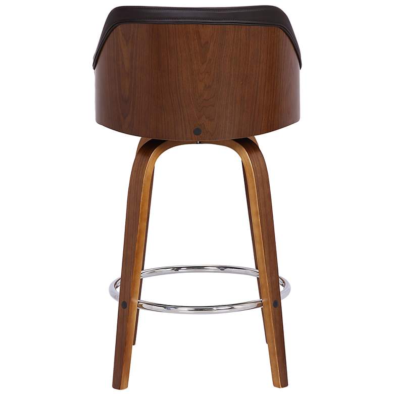 Image 5 Alec 26 in. Swivel Barstool in Chrome Finish with Brown Faux Leather more views