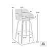 6_Alec 26 in. Swivel Barstool in Chrome Finish with Brown Faux Leather more views