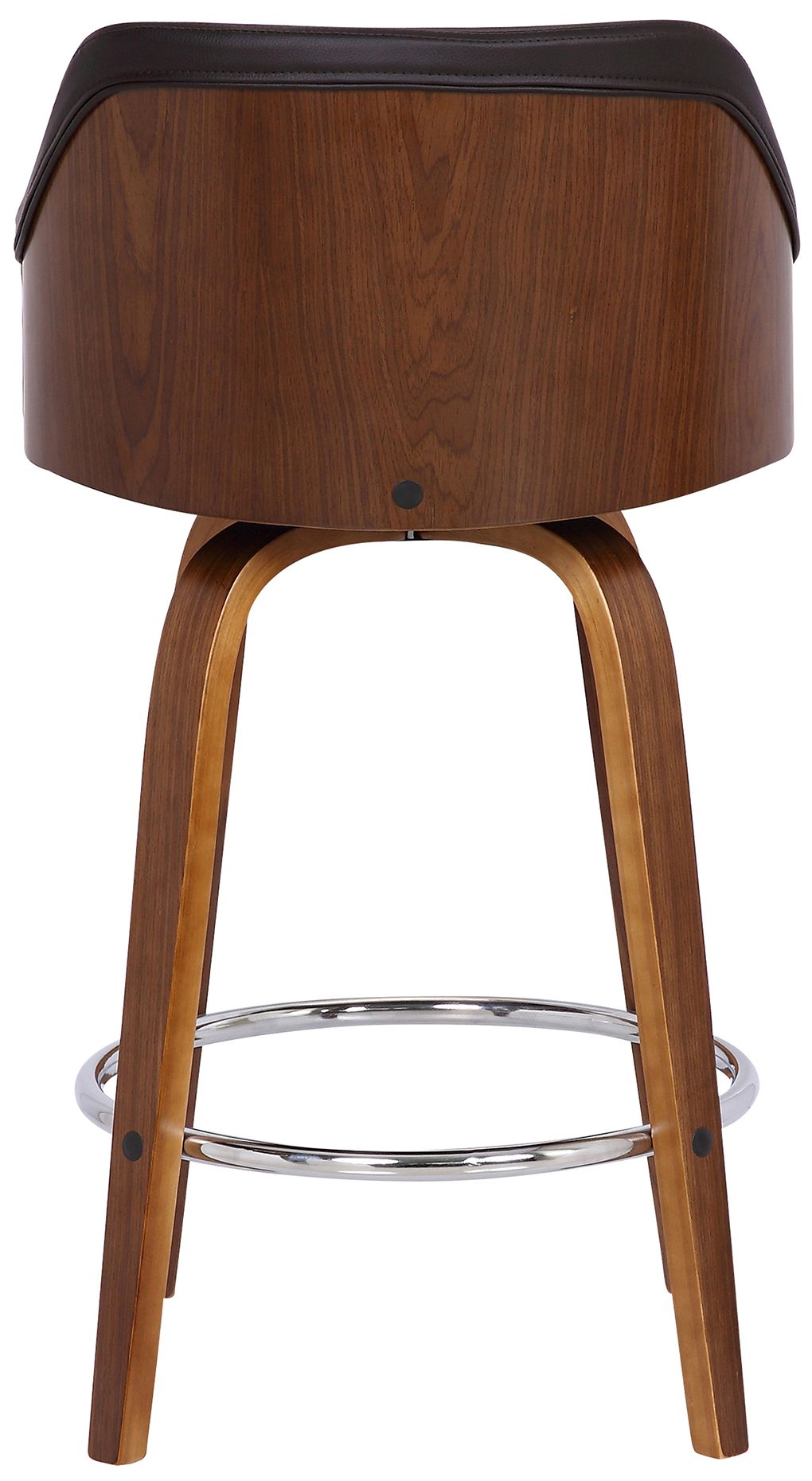 Image 2 Alec 30 in. Swivel Barstool in Chrome Finish with Brown Faux Leather more views
