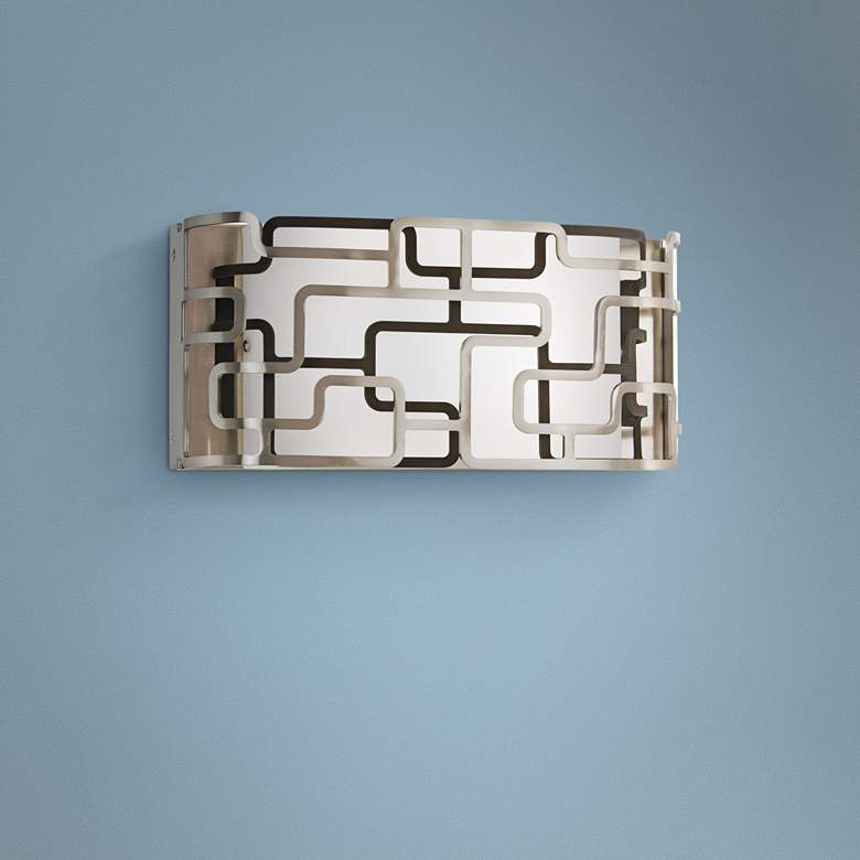 Image 1 Alecia's Tiers 12" Wide Brushed Nickel LED Bath Light