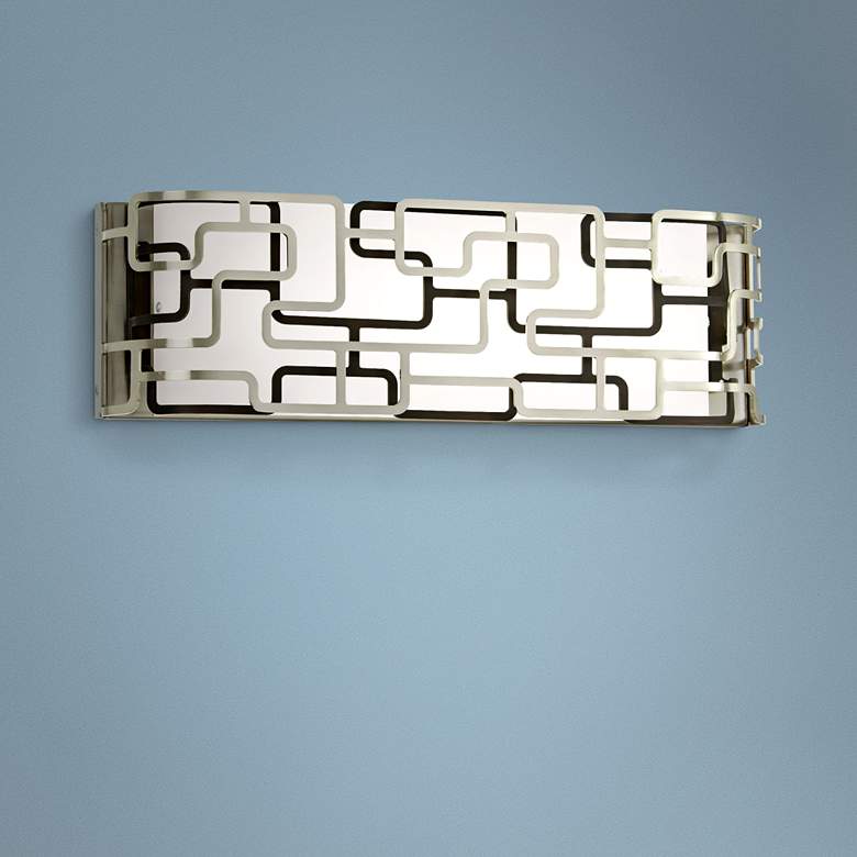Image 1 Alecia's Tiers 16" Wide Brushed Nickel LED Bath Light