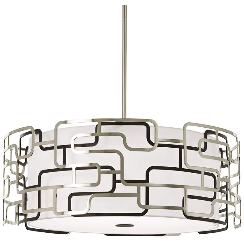 Image 1 Alecia&#39;s Tiers 25 inch Wide Nickel and Bronze LED Pendant Light