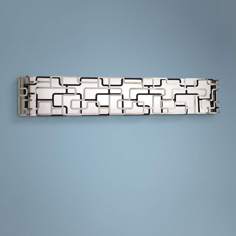 Image 1 Alecia's Tiers 32" Wide Brushed Nickel LED Bath Light