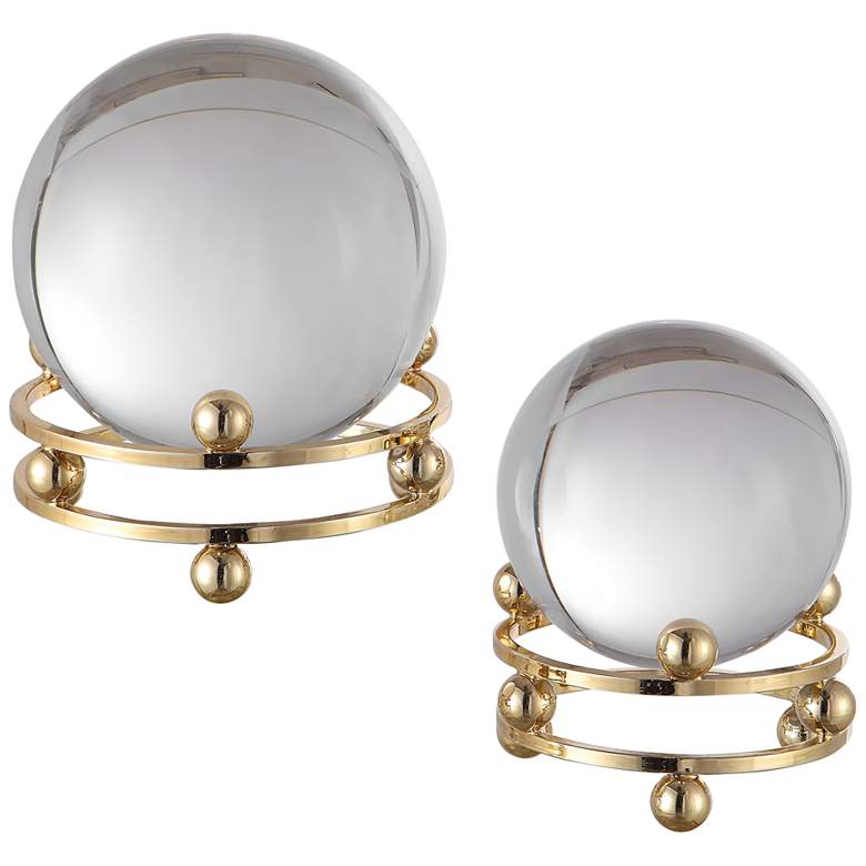 Image 2 Alega 7" High Crystal Spheres - Set of 2 by Uttermost