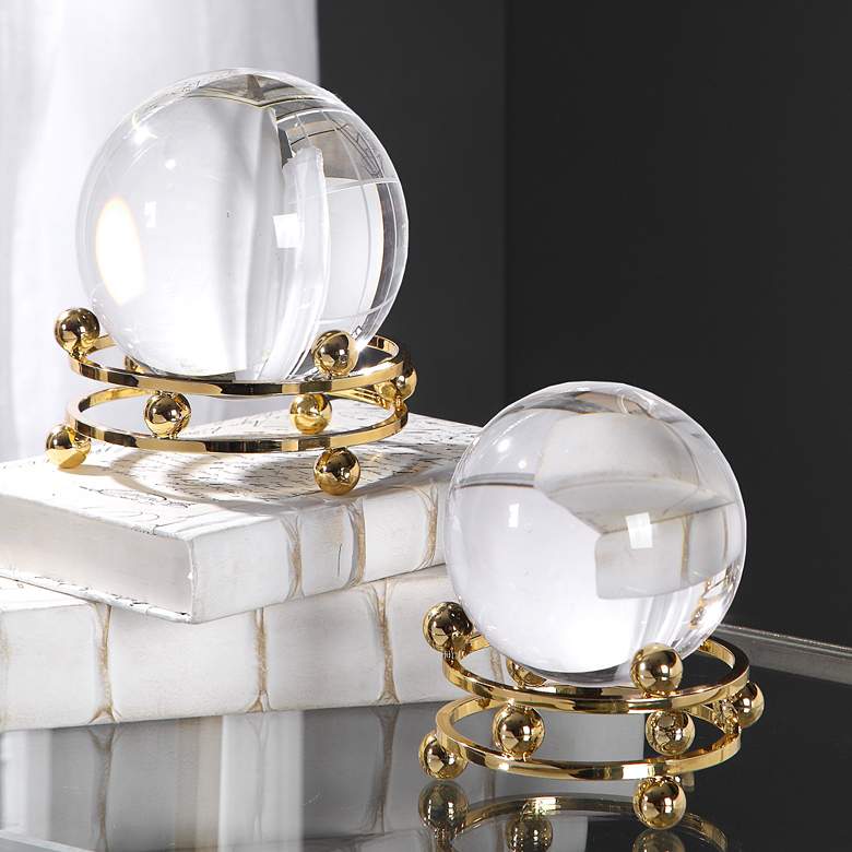 Image 1 Alega 7 inch High Crystal Spheres - Set of 2 by Uttermost