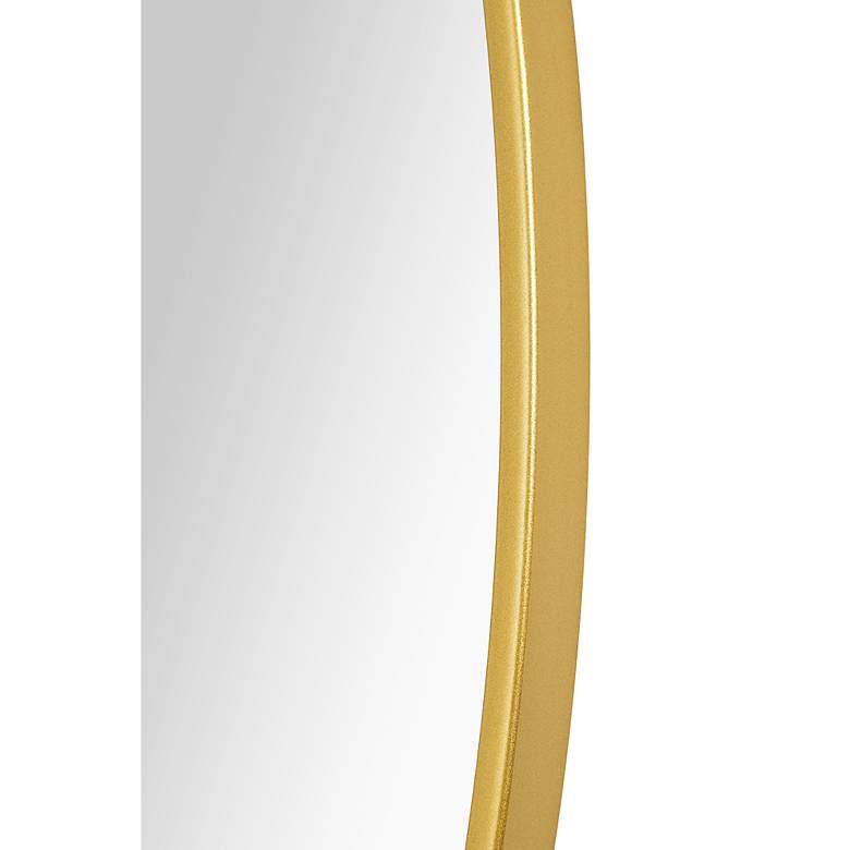Image 2 Alegre Powder-Coated Gold 30" Round Wall Mirror more views