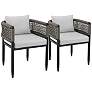 2_Alegria Outdoor Dining Chair in Grey Rope and Cushions Set of 2