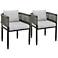 Alegria Outdoor Dining Chair in Grey Rope and Cushions Set of 2