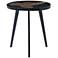 Alemann 17" Wide Black and Teak Woodtone Accent Table