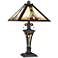 Alenhurst Black Tiffany-Style Nightlight Table Lamp