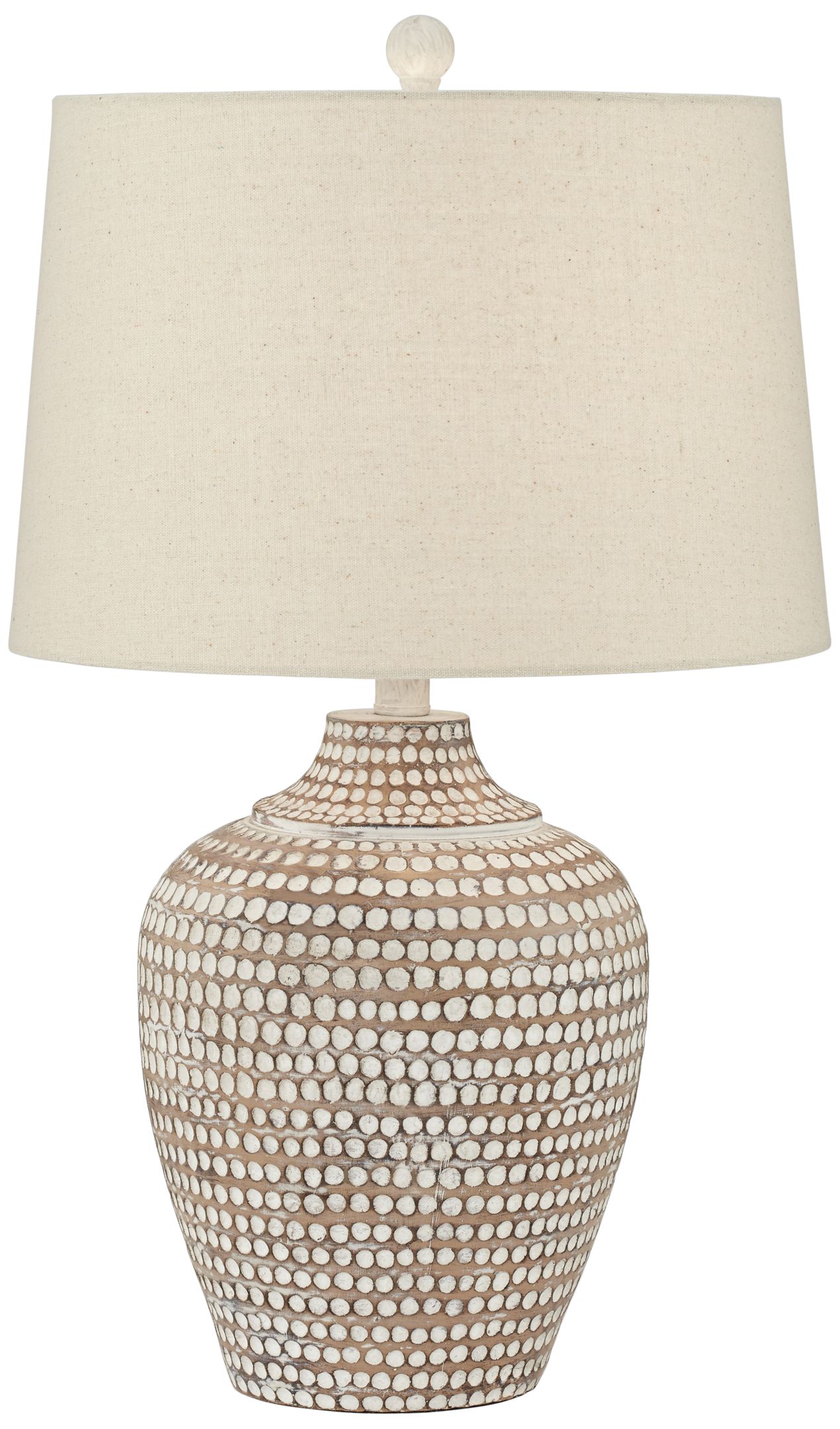 Alese Neutral Earth Finish Textured Dot Jug Table Lamp 18Y64 Lamps