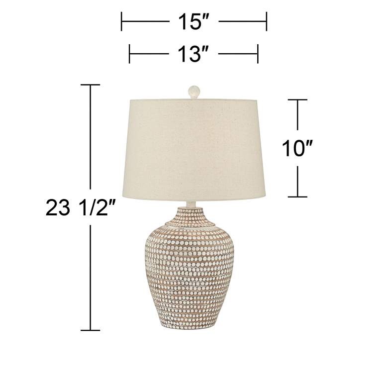 Image 3 Alese Neutral Earth Finish Textured Dot Jug Table Lamp more views