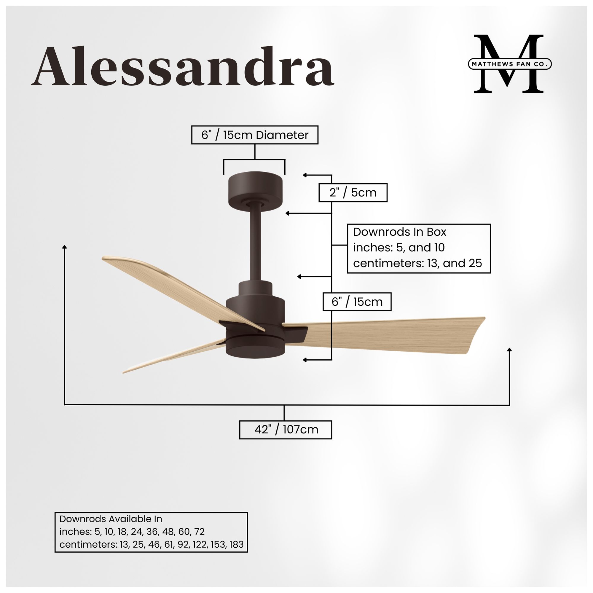 Image 5 Alessandra 42" Transitional Ceiling Fan Textured Bronze Light Maple more views