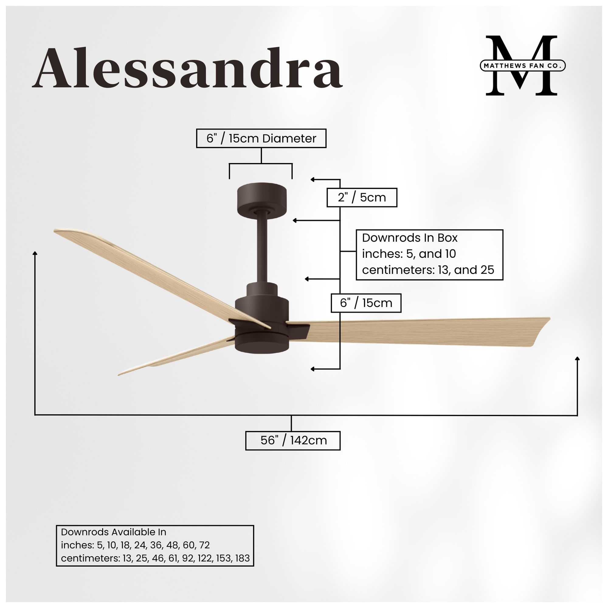 Image 5 Alessandra 56" Transitional Ceiling Fan Textured Bronze Light Maple more views