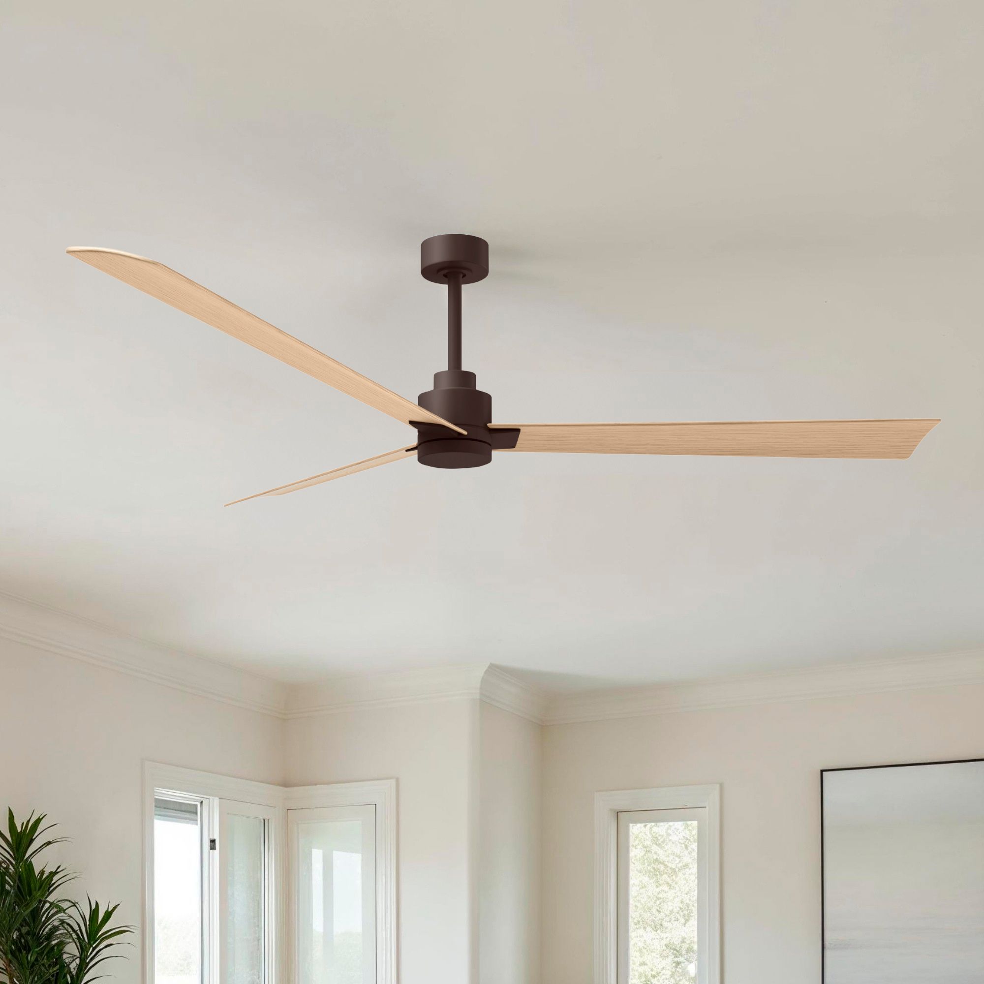 Image 3 Alessandra 72" Transitional Ceiling Fan Textured Bronze Light Maple more views