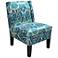 Alessandra Teal Wingback Accent Chair