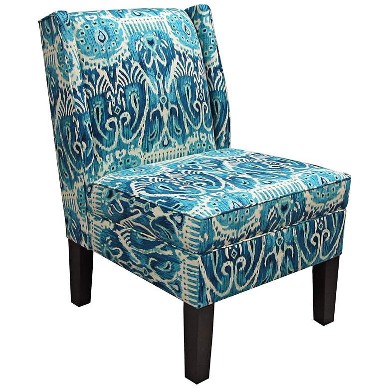Image 1 Alessandra Teal Wingback Accent Chair