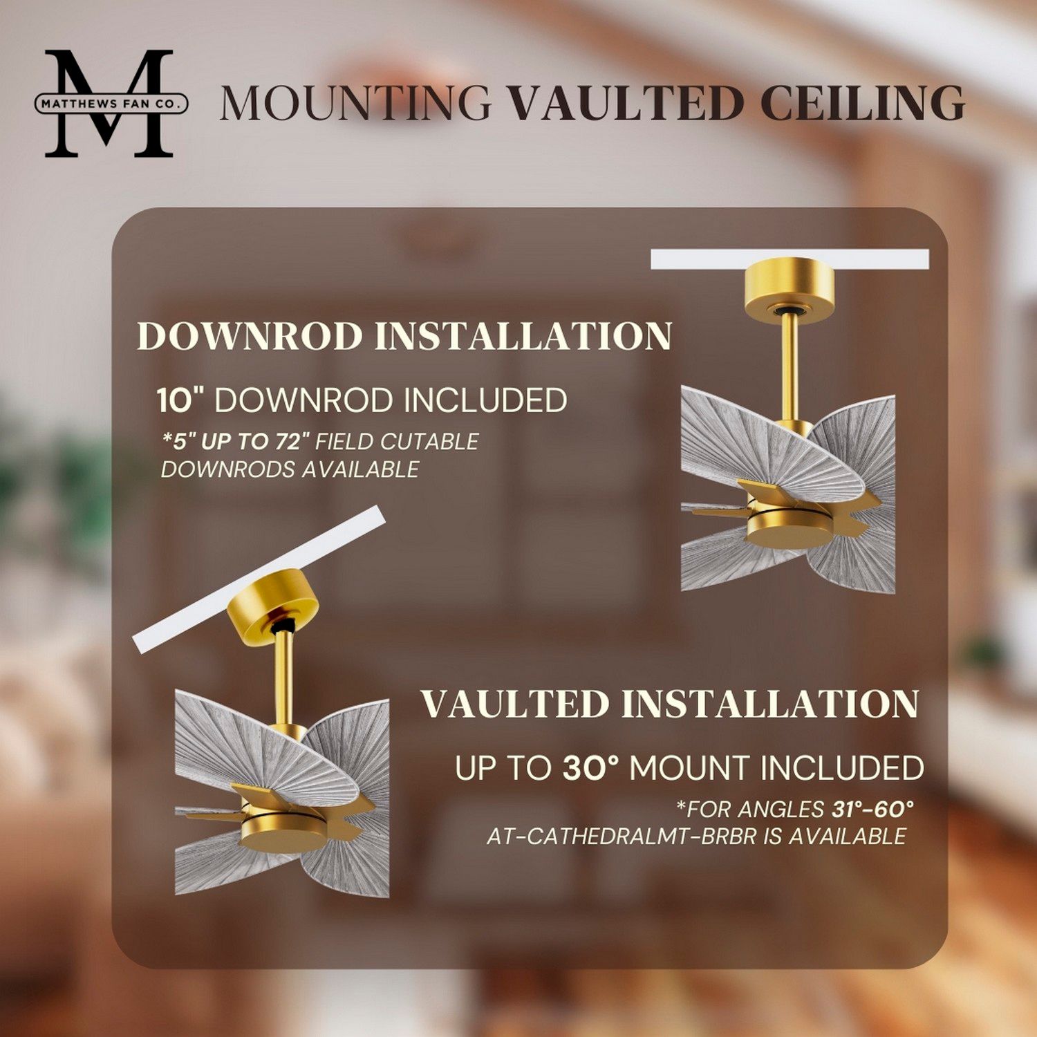 Image 7 Alessandra Tropical 48" Brass Ceiling Fan w/ Barn Wood Blades more views