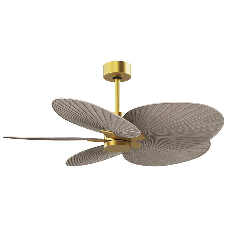Image 1 Alessandra Tropical 48" Brass Ceiling Fan w/ Gray Ash Blades