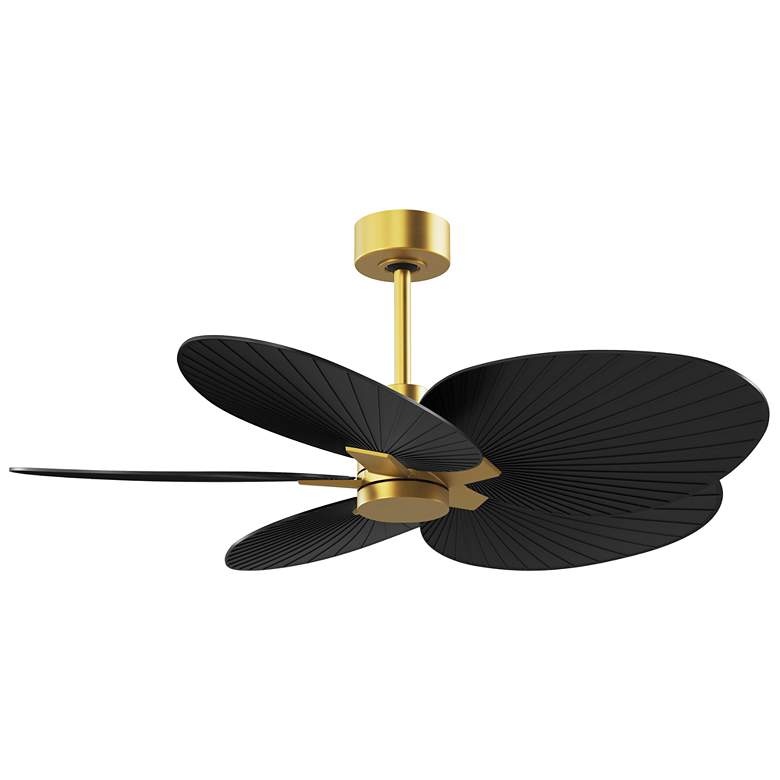 Image 1 Alessandra Tropical 48" Brass Ceiling Fan w/ Matte Black Blades