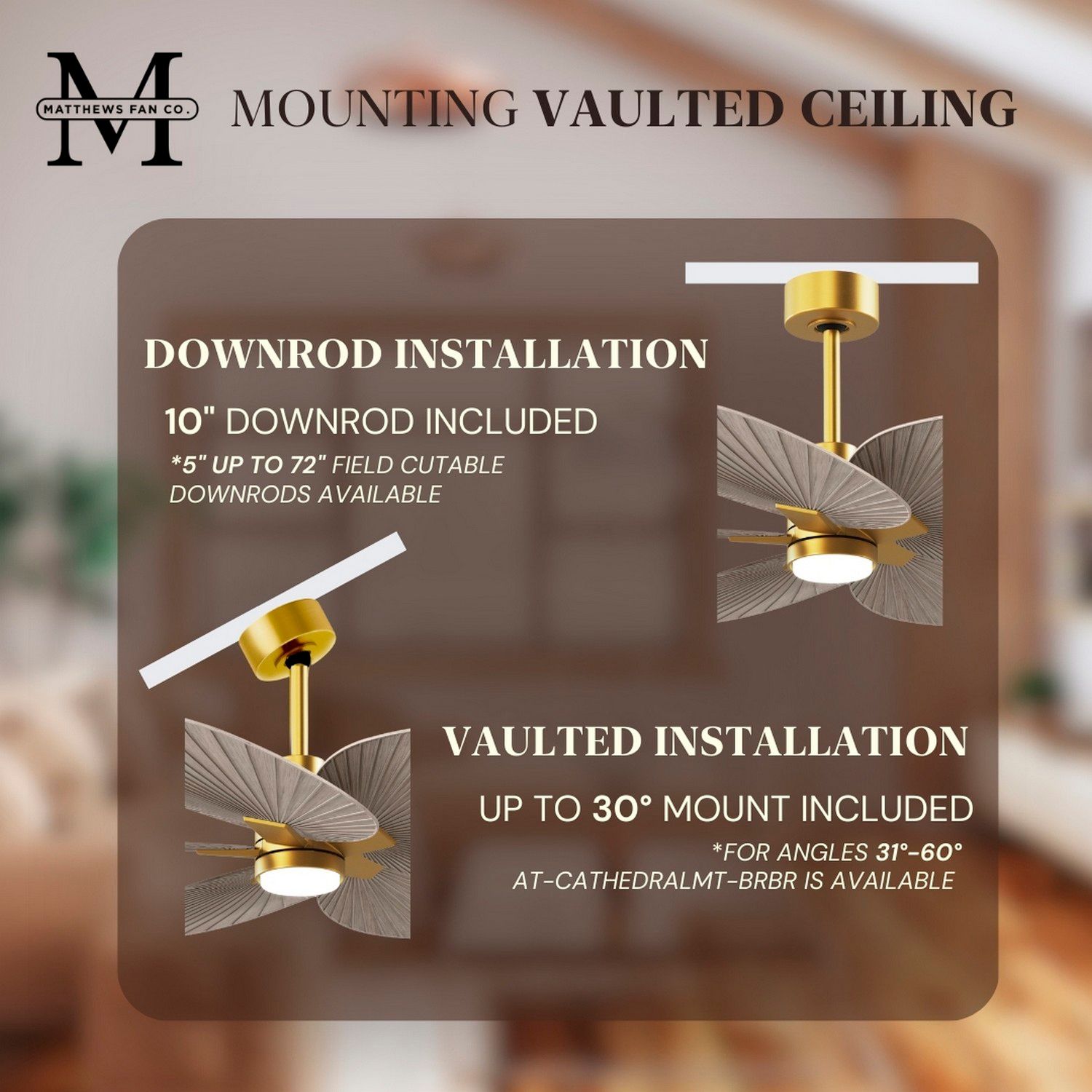 Alessandra Tropical 48" Brass LED Ceiling Fan w/ Gray Ash Blades