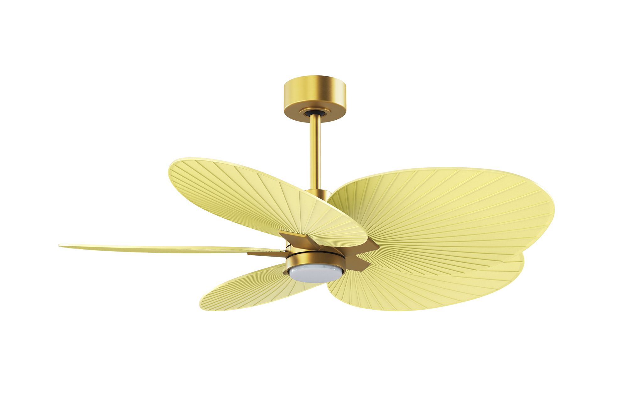 Image 2 Alessandra Tropical 48" Brass LED Ceiling Fan w/ Light Yellow Blades more views
