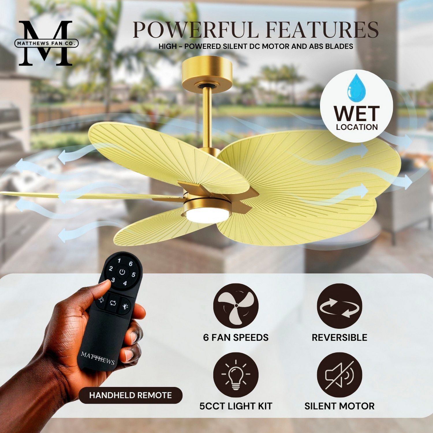 Image 7 Alessandra Tropical 48" Brass LED Ceiling Fan w/ Light Yellow Blades more views