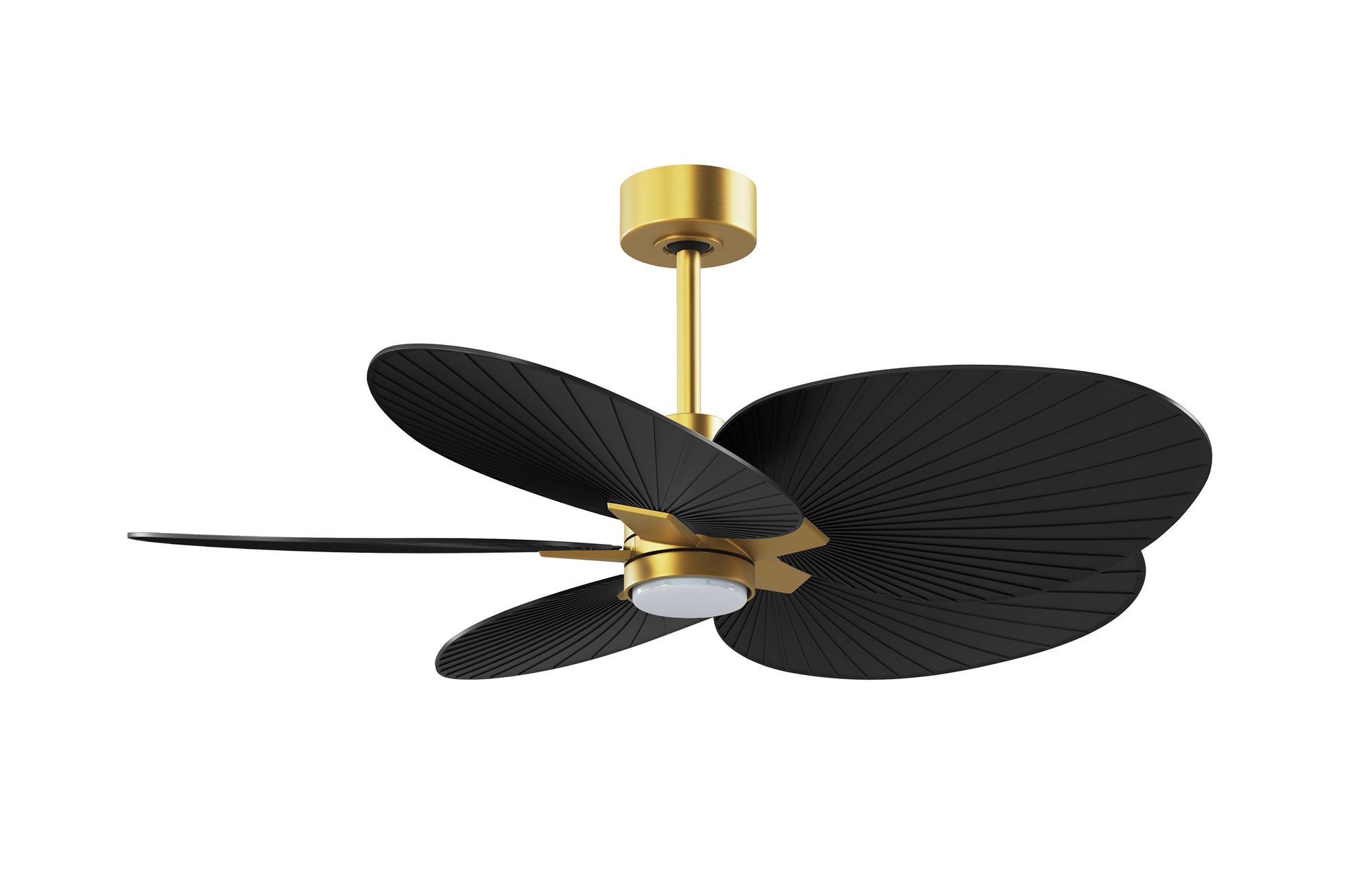 Image 3 Alessandra Tropical 48" Brass LED Ceiling Fan w/ Matte Black Blades more views